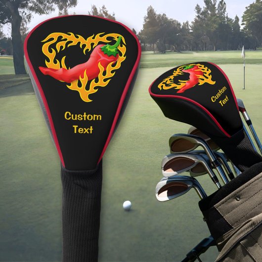 Chili Pepper met vlamhart Golfheadcover