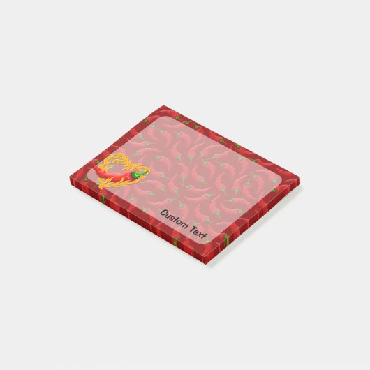 Chili Pepper met vlamhart Post-it® Notes (Schuin)