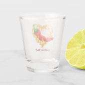 Chili Pepper met vlamhart Shot Glas (Achterkant)