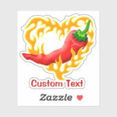 Chili Pepper met vlamhart Sticker (Vel)