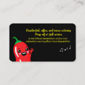 Chili pepper Mexican Southwestern chef catering Bu Visitekaartje (Achterkant)