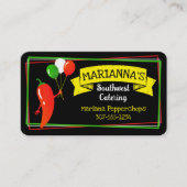 Chili pepper Mexican Southwestern chef catering Bu Visitekaartje (Voorkant)