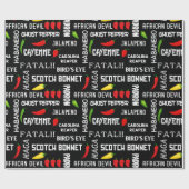 Chili Pepper Namen Patroon | Jamaicaanse keuken Cadeaupapier (Vlak)