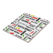 Chili Pepper Namen Spicy Food Tegeltje (Zijkant)