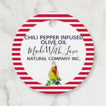 Chili Pepper Olijfolie zelfgemaakte producten labe