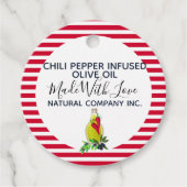 Chili Pepper Olijfolie zelfgemaakte producten labe Bedankjes Labels (Voorkant)