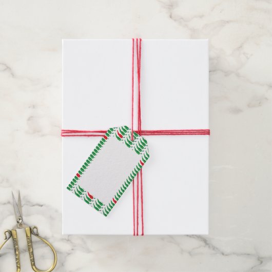 Chili Pepper Patroon Cadeaulabel (Met Touw)