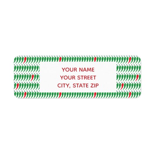 Chili Pepper Patroon Etiket (Voorkant)