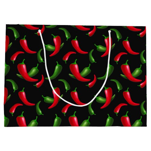 Chili Pepper-patroon grote cadeazak Large Cadeautasje (Achterkant)