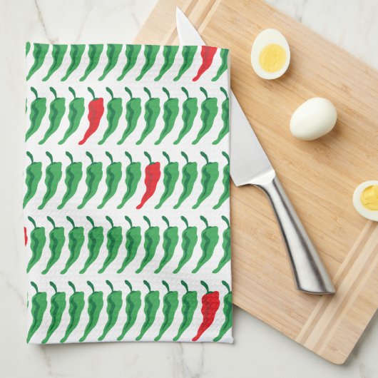 Chili Pepper Patroon Theedoek (Quarter Fold)