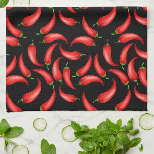 Chili Pepper Pattern Kitchen Towel Theedoek (Gevouwen)
