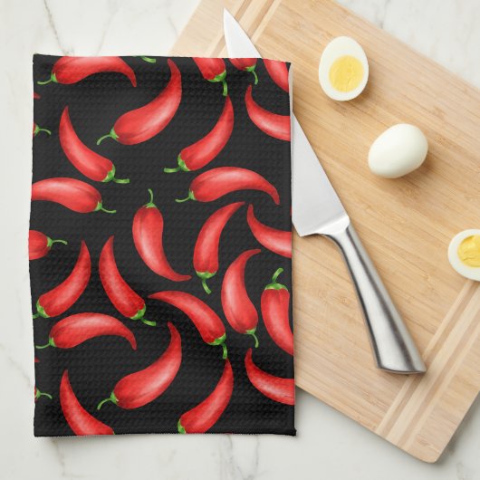 Chili Pepper Pattern Kitchen Towel Theedoek (Quarter Fold)