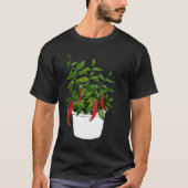 Chili Pepper Plant Peppers Chili Fruit Red Spicy T-shirt (Voorkant)