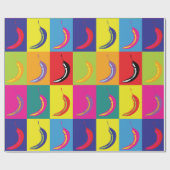 Chili Pepper Pop Art Bright Bold Modern Pattern Cadeaupapier (Vlak)