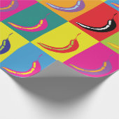 Chili Pepper Pop Art Bright Bold Modern Pattern Cadeaupapier (Hoek)