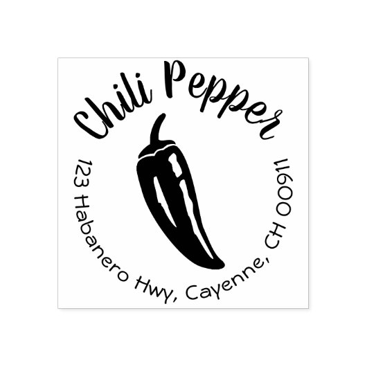 Chili Pepper retour adres stempel aangepaste ronde (Afrduk)