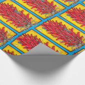 Chili Pepper Ristra Lizard Turquoise Gift Wrap Cadeaupapier (Hoek)