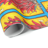 Chili Pepper Ristra Lizard Turquoise Gift Wrap Cadeaupapier (Rol Hoek)