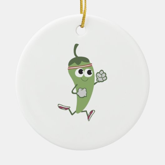Chili Pepper Runner Keramisch Ornament (Voorkant)