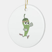 Chili Pepper Runner Keramisch Ornament (Links)