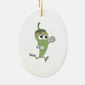 Chili Pepper Runner Keramisch Ornament (Achterkant)