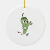 Chili Pepper Runner Keramisch Ornament (Achterkant)