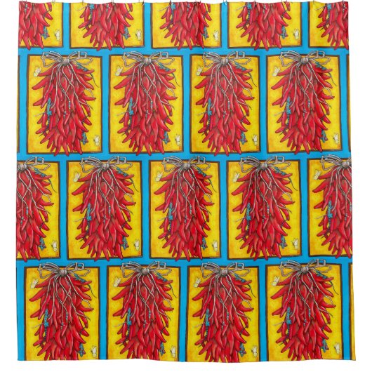 Chili Pepper Southwest Lizard Showgordijn Douchegordijn (Voorkant)