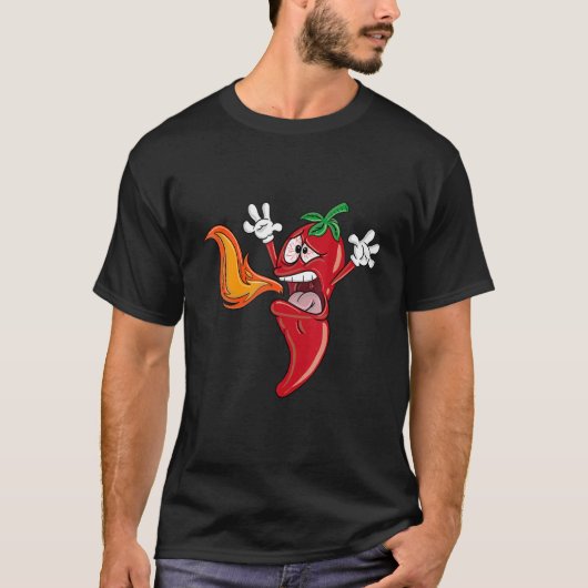 Chili Pepper Speit Fire Hot Sauce Chili T-shirt (Voorkant)