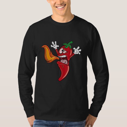 Chili Pepper Speit Fire Hot Sauce Chili T-shirt (Voorkant)