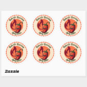 Chili Pepper Spicy Salsa Classic Round Sticker (Vel)