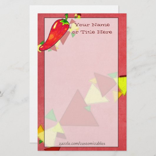 Chili Pepper Stationery Briefpapier (Voorkant / Achterkant)