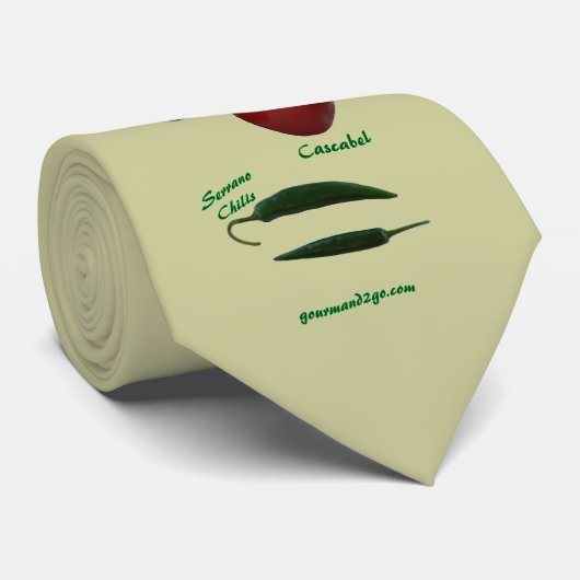 Chili Pepper Varieties Stropdas (Opgerold)