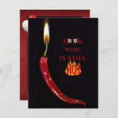 Chili Pepper Verjaardagsfeestje Kaart (Voorkant / Achterkant)