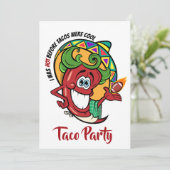 Chili Pepper Voetbal, Taco, Wat Dan Ook Uitnodigin Kaart (Staand voorkant)