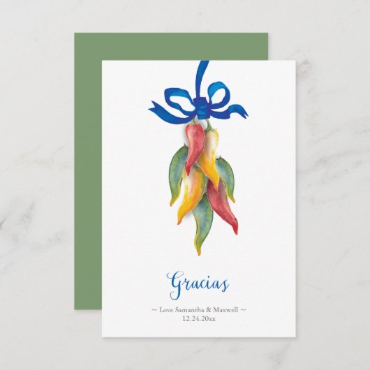 Chili Pepper Weddenschap Hartelijk dank RSVP Kaartje (Voorkant / Achterkant)