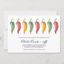 Chili Pepper Wedding Rehearsal Dinner Invite Kaart