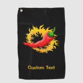 Chili Pepper with Flame Golfhanddoek (Voorkant)