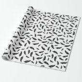 Chili Pepper Wrapping Paper Black en White Custom Cadeaupapier (Uitgerold)