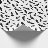 Chili Pepper Wrapping Paper Black en White Custom Cadeaupapier (Hoek)