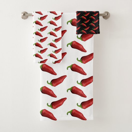 Chili peppers bad handdoek (Insitu)