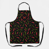 Chili Peppers Black Chillies Pattern Apron Schort (Voorkant)