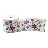 Chili Peppers Blossom Botanisch Grosgrain Lint (Spoel)