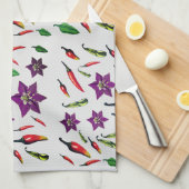 Chili Peppers Botanische Aangepast Theedoek (Quarter Fold)