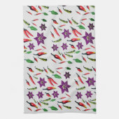 Chili Peppers Botanische Aangepast Theedoek (Verticaal)