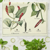 Chili Peppers Botanische illustraties Theedoek (Gevouwen)