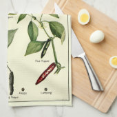 Chili Peppers Botanische illustraties Theedoek (Quarter Fold)