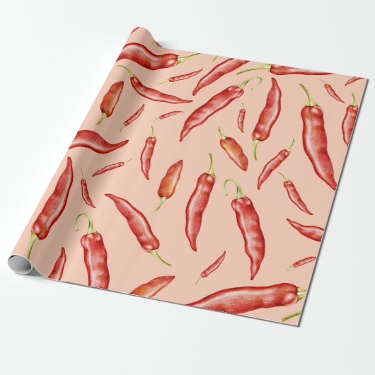 Chili Peppers Cadeaupapier (Uitgerold)