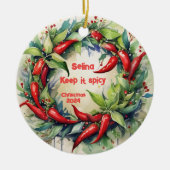 Chili Peppers Christmas Wreath Ornament (Voorkant)