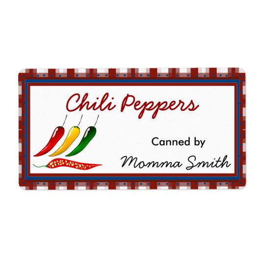 Chili Peppers Custom Inblikken Labels (Voorkant)