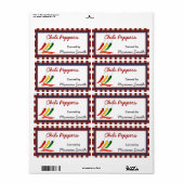Chili Peppers Custom Inblikken Labels (Full Sheet)